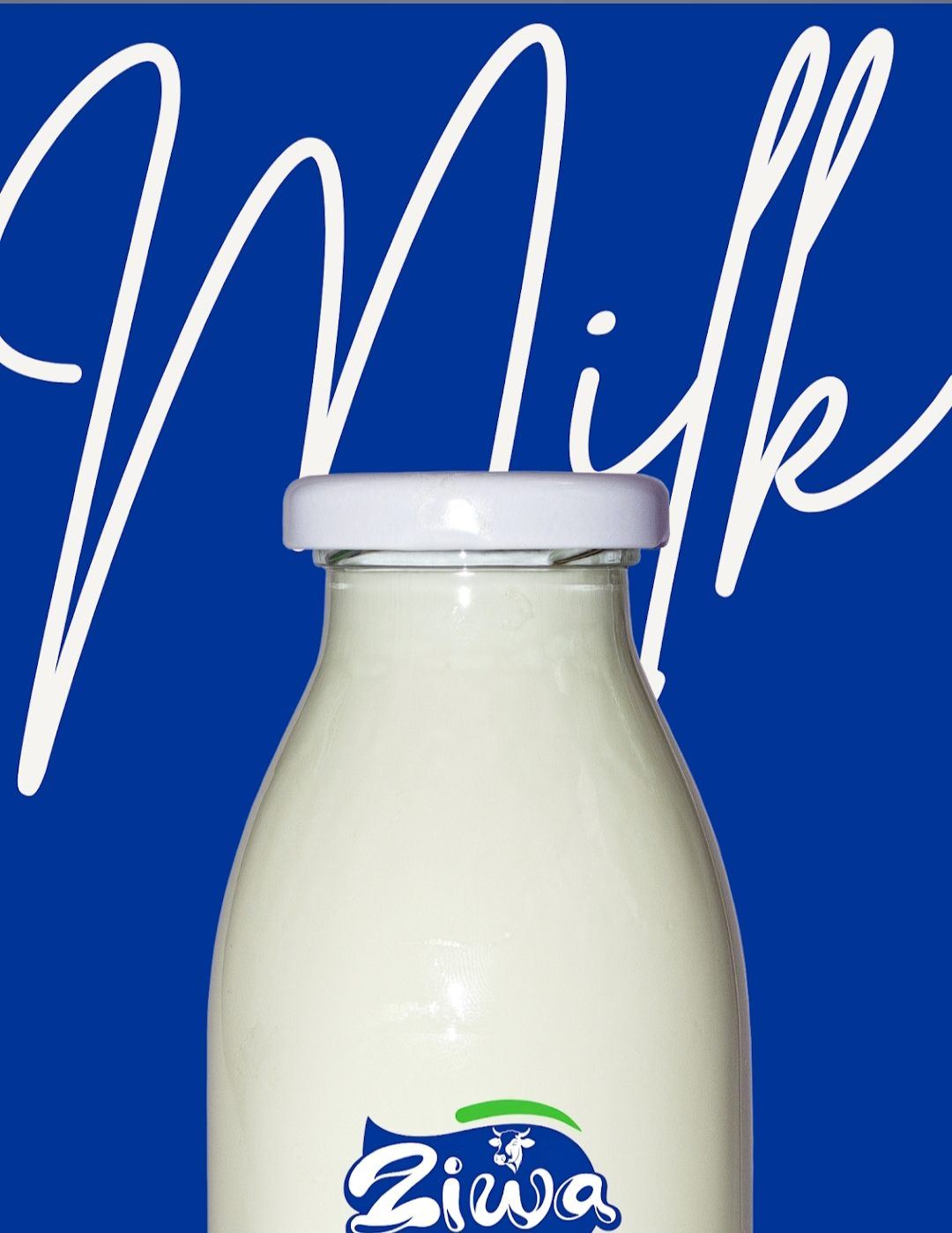 A bottle of Ziwa fresh milk
